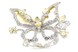 Срібний перстень "Метелик" з перламутром жовтими і білими фіанітами СК11150, 18 розмір, 18, Жовтий|Білий