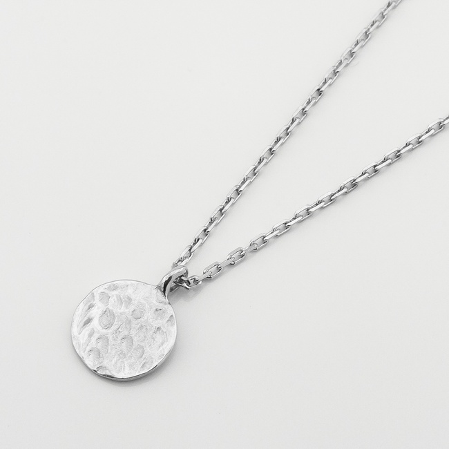 Срібне кольє Монетка (фактурна) 14067-4 Діамант, 40 розмір