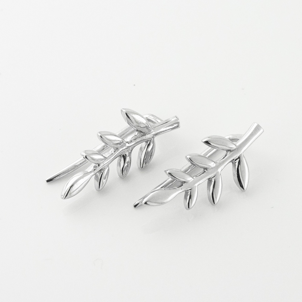 Срібні сережки-клаймбер Гілочки 3202059-4