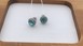 Серебряные серьги пусеты (гвоздики) родированные 925 пробы с фианитом (куб. цирконий) "Морская пучина" (Голубой Цвет Тиффани), Голубой "Цвет Тиффани"