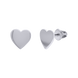 Сережки пусети Серце гладке без вставок з родованого срібла (8x8,5) Арт. 5535uup