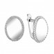 Срібні сережки Медальйони овальні з англійським замком c20365-Н, Білий