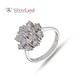 Золотий перстень з діамантами у формі квітки Арт. YZ 77770, Білий