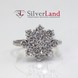Золотий перстень з діамантами у формі квітки Арт. YZ 77770, Білий
