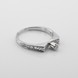 Срібний перстень пряме з білими фіанітами 11430-4, 16 розмір