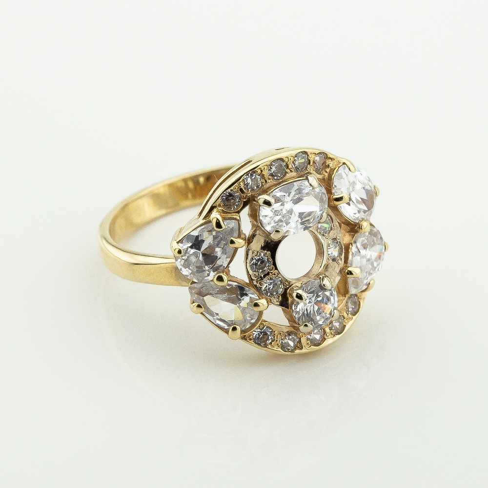 Золотое кольцо с фианитами k111817, 18,5 размер