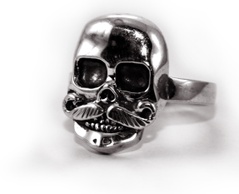Кольцо перстень из серебра "EJ Barry" с черепом на мизинец в стиле гранж Арт. 1031/EJ