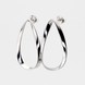 Срібні сережки-кільця гнуті Краплі родовані C121266