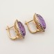 Золоті сережки камені Маркіз з аметистами та фіанітами 12825am, Фіолетовий