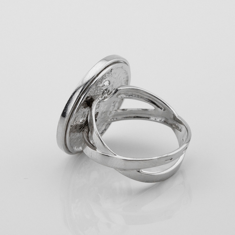 Срібний перстень Гудзик з білими фіанітами 11024-4, 16 розмір