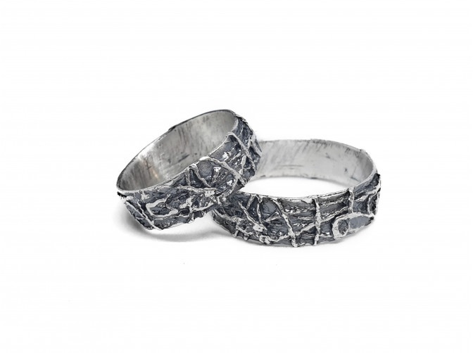 Серебряное обручальное кольцо Choice (Выбор) фактурное с чернением 1152/EJ размер 17