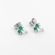Дитячі срібні сережки-пусети Пальми із зеленою емаллю c121654, Зелений