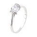 Серебряное тонкое кольцо с фианитами классическое 1551050, 17,5 размер, Белый