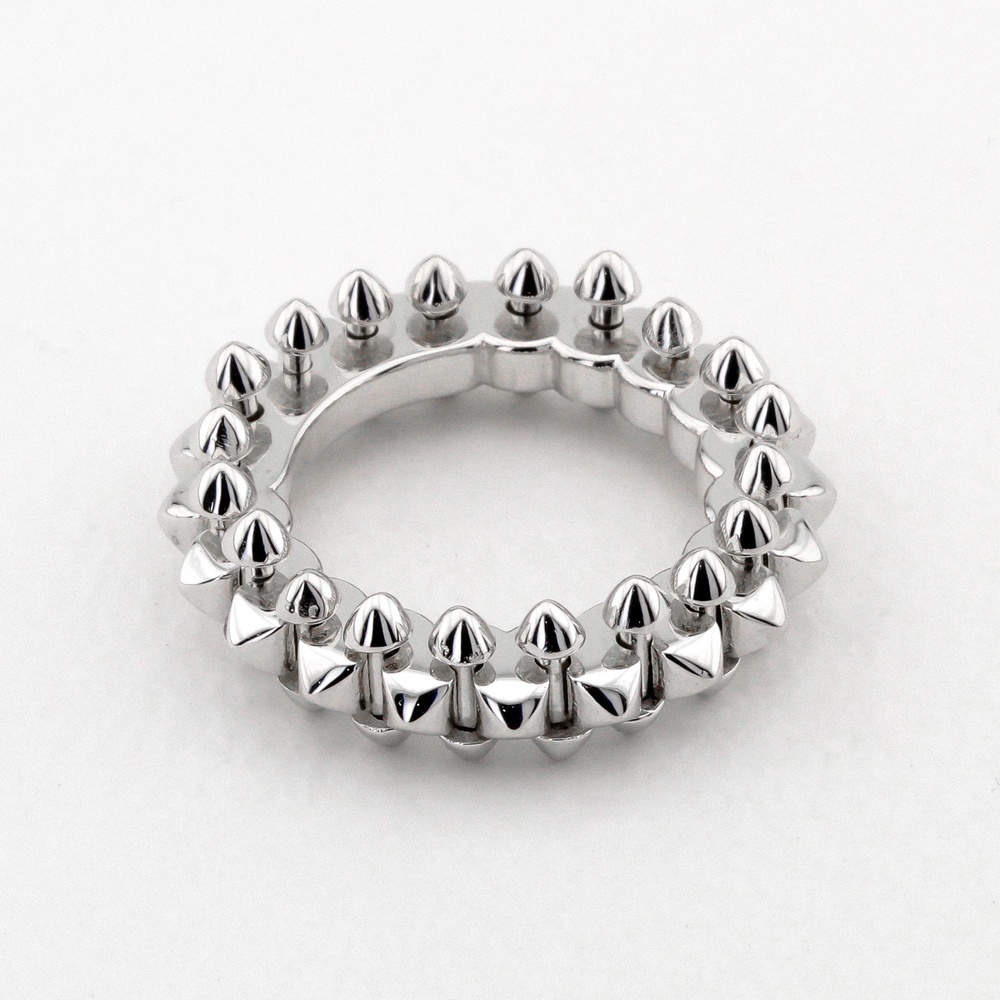 Серебряное кольцо "Шипы" без вставок K11850, 17,5 размер