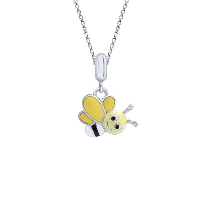 Детский кулон Веселая Пчелка из серебра с эмалью желтая Арт. 3195655006050501