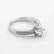 Срібний перстень з одним каменем та доріжкою з фіанітами K111710, 15,5 розмір
