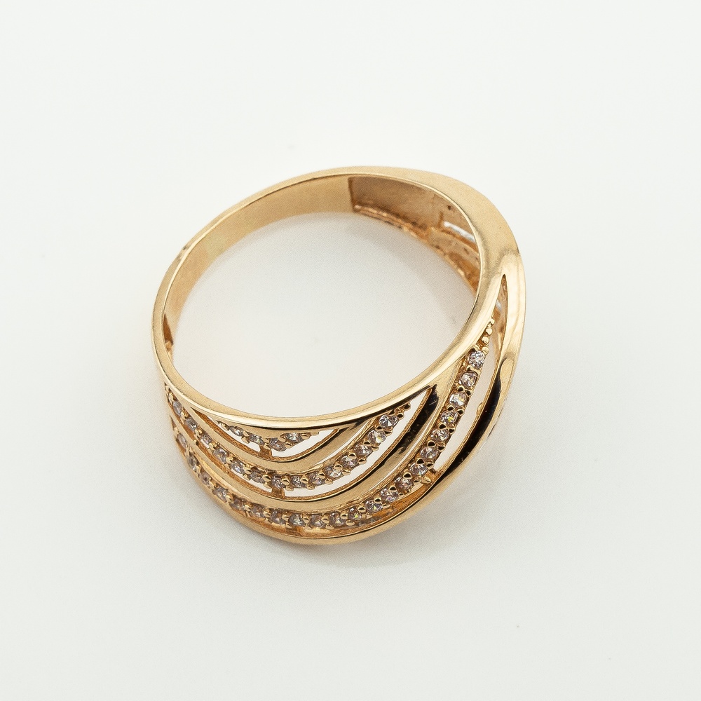 Кольцо из красного золота с фианитами k111840, 18 размер