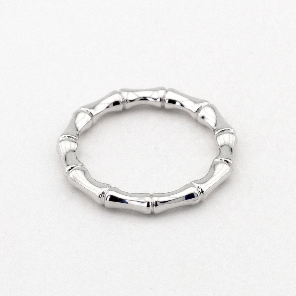 Серебряное кольцо "Бамбук" с белыми фианитами K11851, 17,5 размер