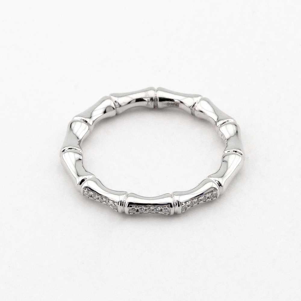 Срібний перстень "Бамбук" з білими фіанітами K11851, 17,5 розмір