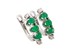 Сережки доріжки з білого золота зі смарагдами та діамантами ЕО06617, Зелений|Білий