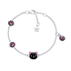 Детский браслет на цепочке Котик с лапкой с черной и розовой эмалью голубой 4195593096141201, Черный, UmaUmi Pets