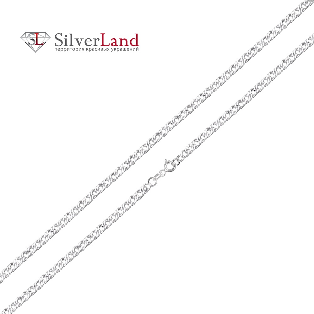 Срібний ланцюжок на шию 45 см (2 мм) родовані "Рембо018"