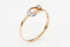 Золотое кольцо с фианитами в классическом стиле КК11051, 19,5 размер
