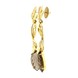 Золотые серьги-висюльки фигурные с дымчатым кварцем маркиз и бриллиантами 12303diasq, Коричневый