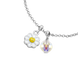 Срібний браслет ланцюжок з підвісками Ромашка біло-жовта з емаллю з Swarovski для дівчинки (16) Арт. 5599uub