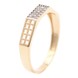 Золотое кольцо с фианитами в лаконичном геометрическом стиле КК11305, 18,5 размер, 18-5, Белый