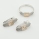 Серебряное кольцо с фианитами с золотыми накладками к976ф, 18 размер