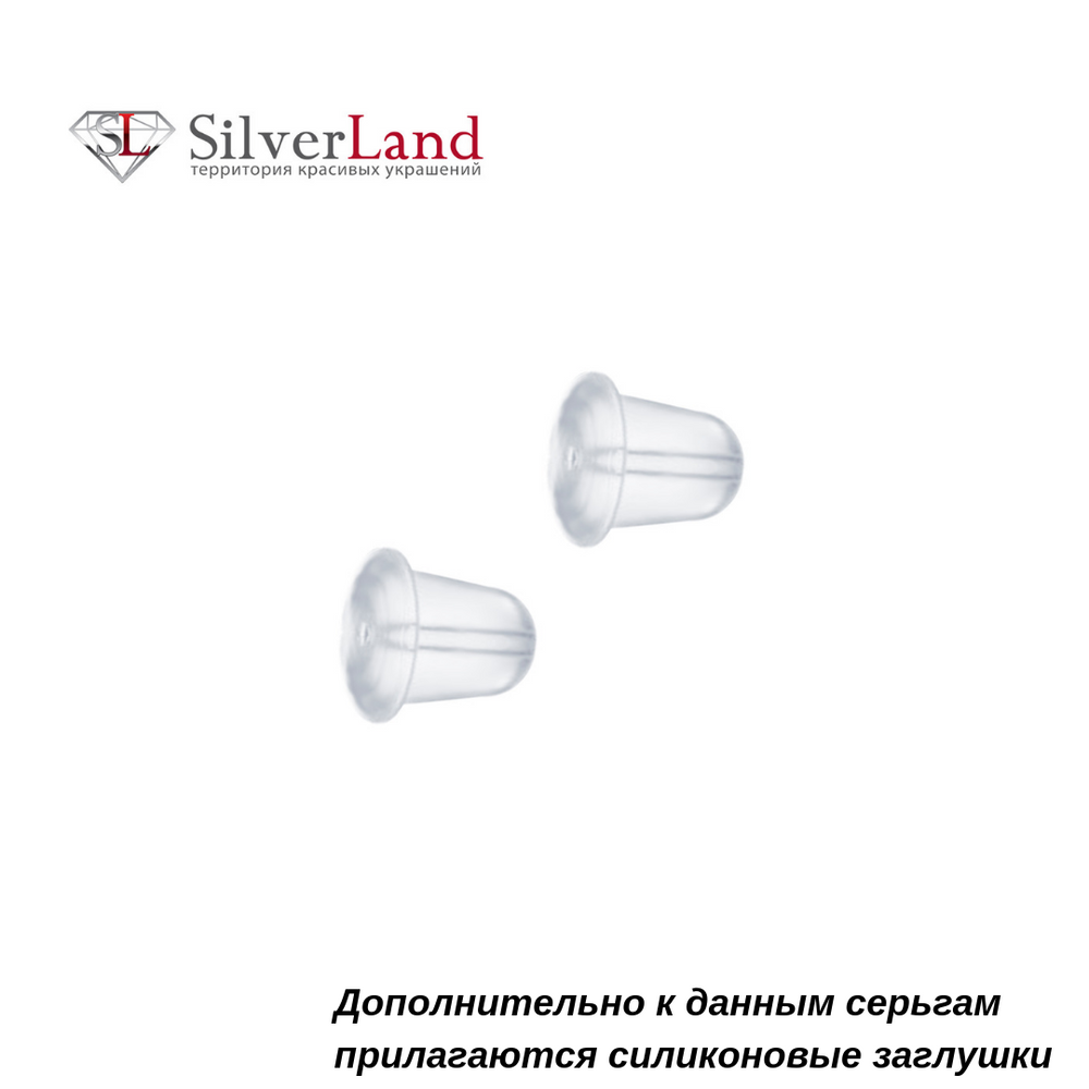 Срібні сережки-гвоздики пусети в формі Серця з білою емаллю Арт. Msp335, Білий