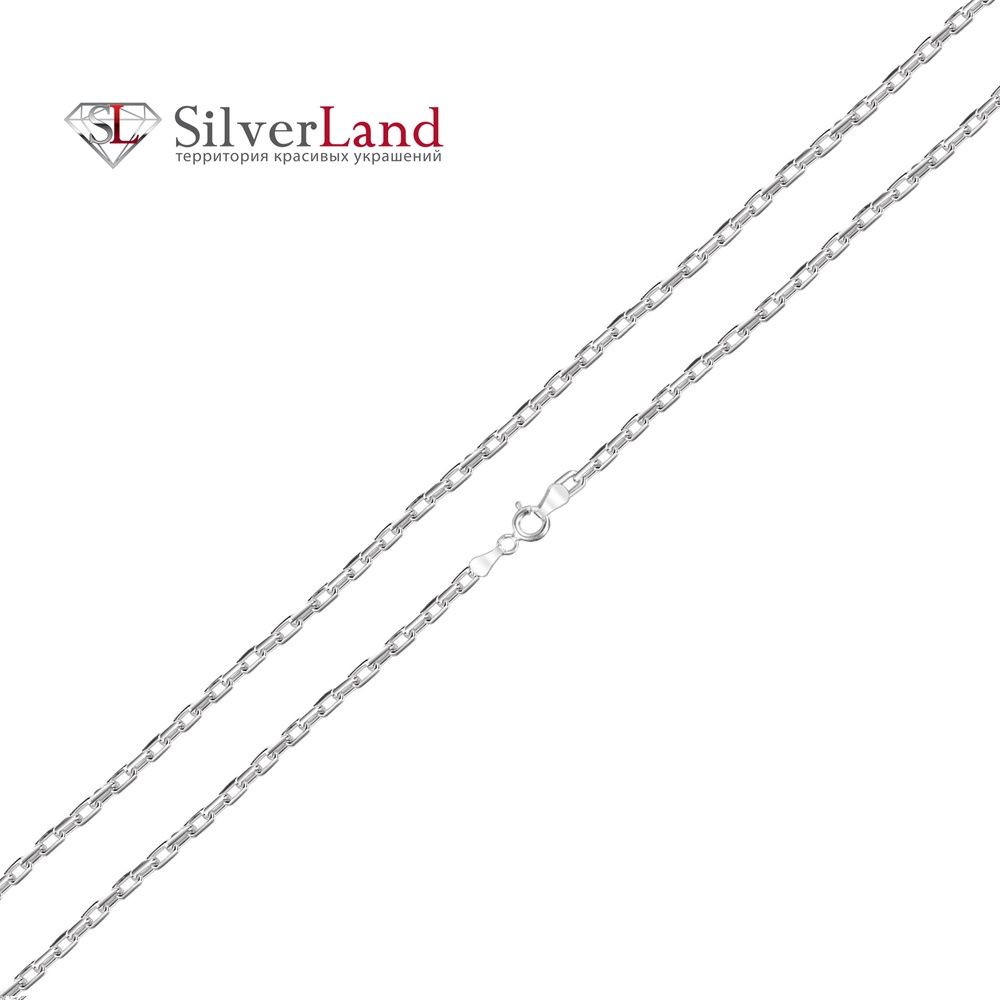 Тоненькая цепочка на шею 45 см. (1 мм) серебро 925 родированное "Форсе016"