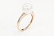 Классическое кольцо с жемчугом и фианитами из красного золота 111000, 17 размер, 17, Белый