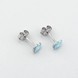 Детские серебряные серьги-пусеты Сердечки с эмалью (голубо-белые) c121652, Голубой|Белый