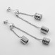 Срібні сережки-висюльки Бочонки з білими фіанітами c121753-2