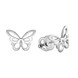 Срібні сережки-пусети Метелики без вставок родовані 923208-H