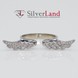 Золотое кольцо крылья с бриллиантами Арт. 710382, Белый