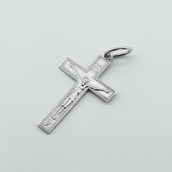 Серебряный крестик прямой с распятием (Спаси и Сохрани) p131006-1292
