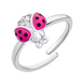 Детское кольцо Божья коровка блестящая с розовой эмалью и фианитами 1195835006111701, Розовый, UmaUmi Fly