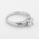 Серебряное кольцо выступающим камнем белым с фианитами K111709, 18 размер