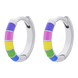 Детские серебряные сережки-колечки Huggie радуга цветные с эмалью 2105698016080501, Разноцветный, UmaUmi Transformers