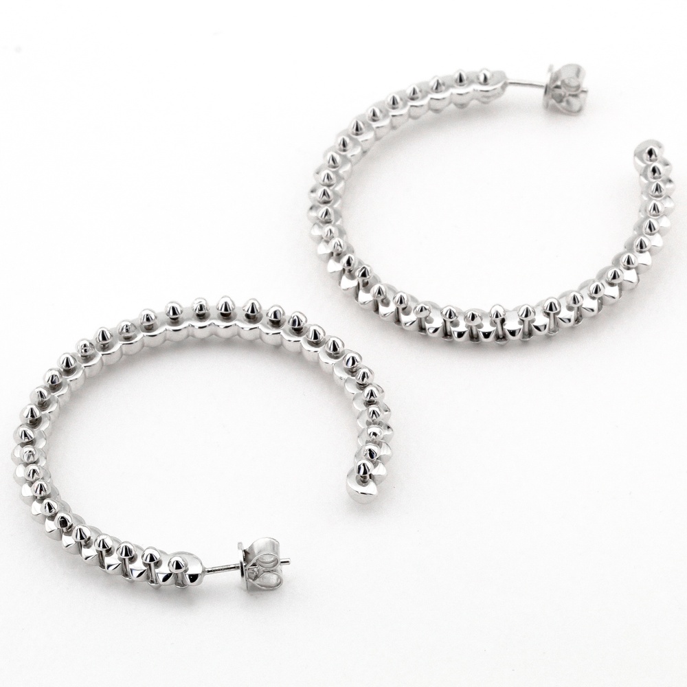 Срібні сережки-кільця (пусети) "Шипи" (D 5 см) C121054