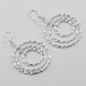 Срібні сережки-висюльки Орбіти (кільця кручені) без каміння c121497