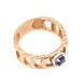 Золотое кольцо широкое Пряжка фигурное с сапфиром 111014sap, 18 размер