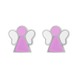 Сережки Ангелочек с розовой и белой эмалью 2195781006110501