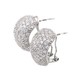 Срібні сережки широкі маленькі з фіанітами з італійською застібкою C12615, Білий