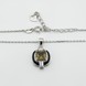 Серебряное колье Квадрат с султанитом, эмалью и фианитами 3400861, 45 размер