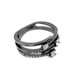 Серебряное кольцо широкое покрытое черными родием с белыми фианитами K11924, 16,5 размер