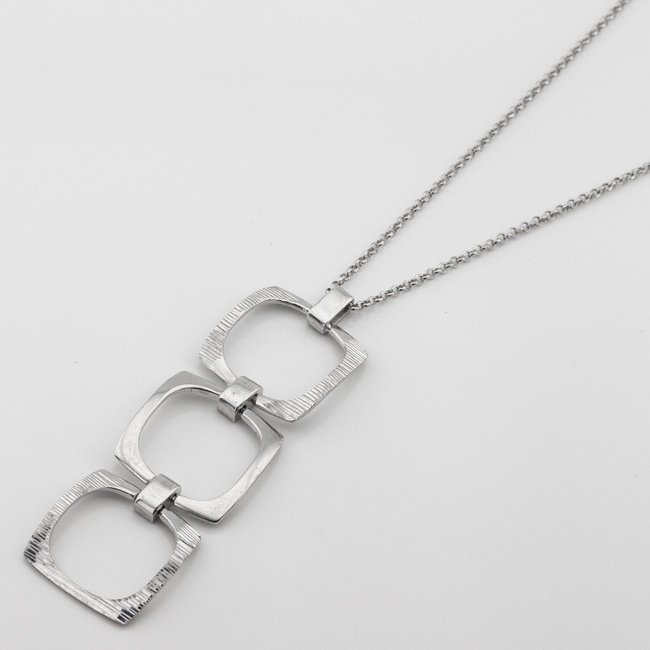 Серебряное колье Три квадрата без камней ko14537, 40 размер